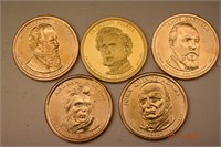 5- US Presidential One Dollar Coins