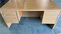 4 drawer with key faux wood desk