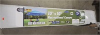 10 by 10' recreational canopy 100 ft² total