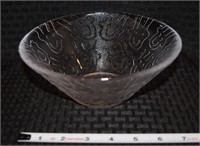 Orrefors Sweden art glass Faces 7" Modernist bowl