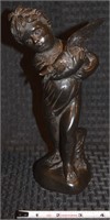 Vtg 9 1/4" tall bronze over Goose Girl statue