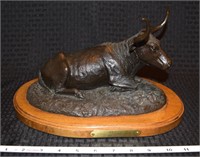 BILLY SAATHOFF bronze statue "Tex" bull 12" long