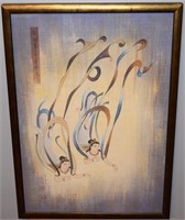 Original Chinese Apsaras framed scroll artwork