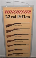RARE Winchester double sided retail sign 22 Rifles