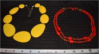 (2) Vtg colorful beaded necklaces