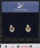 Swarovski crystal heart shaped NEW clip earrings