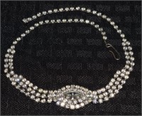 Vintage clear rhinestone 15" adjustable necklace
