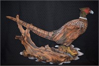 Large 28" wide carved/painted Pheasant wall art