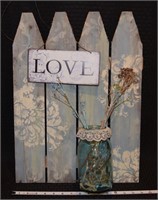 Posy Pallette barnwood wall hanging with Ball jar