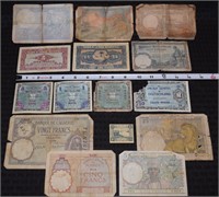 WWII-era Foreign paper money currency notes