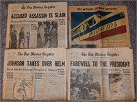 (4) Des Moines Register newspaper issues 1948 & 63
