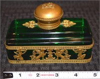 Fr. NeoClassical cut crystal Dore Bronze inkwell