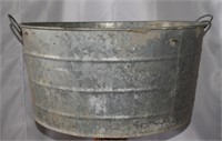 Vintage galvanized metal round No. 2 wash basin