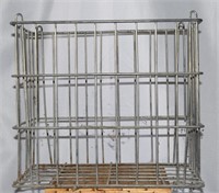 Vintage 17 wide x 11 x 14.5 wire milk crate basket
