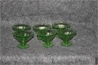 SET OF SIX VASOLINE GLASS DESSERT BOWLS