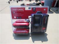 Craftsman 20V Batteries w/charger (New)