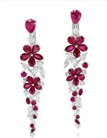 2.7ct natural Mozambique ruby earrings in 18k gold