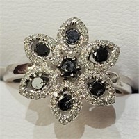 $3000 14K  Black &White Diamond(0.5ct) Ring