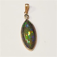 $1800 14K  Enhanced Opal(3.65ct) Diamond(0.15ct) P