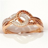 $1800 10K  Diamond(0.1ct) Garnet(0.15ct) Ring