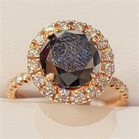 $4500 14K  Black Diamond (2.11ct) Diamond(0.25ct)