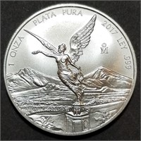 2017 MEXICO - 1 Ounce Libertad - BU .999 Silver