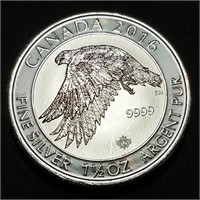 2016 CANADA - $8 1.5 OZ. Silver Falcon .9999 Ag BU