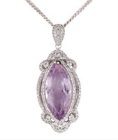 3ct natural amethyst pendant in 18k gold