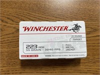 Winchester 223 REM 55 GR. 3240 FPS Full Metal