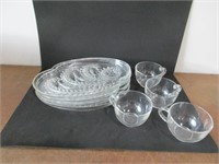 (4) Clear Glass Snack Sets