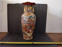 Nice Colorful Oriental Vase  13.75"H