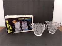 Crystal Tankards & Cambridge Rose Cream & Sugar