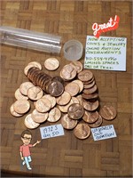 Unsearched Roll of 50 Lincoln Cents,  Old Collecti