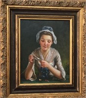 Portrait oil painting late 19th century