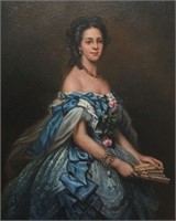 Portrait oil painting (France, 1872-1945)