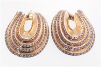 De Grisogono 18kt Gold and Cognac Diamond Earrings