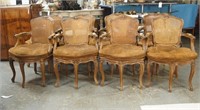 Set of 8 Louis XV style arm chairs