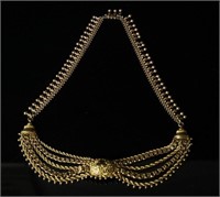 14kt  2-tone Gold Etruscan Style Necklace