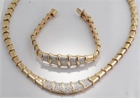 14kt Gold & Diam. Custom Necklace & Bracelet Set