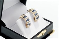 14kt Gold Sapphire & Diamond Earrings