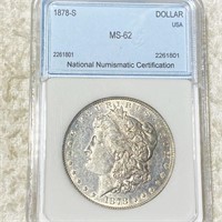 1878-S Morgan Silver Dollar NNC - MS62