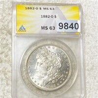 1882-O Morgan Silver Dollar ANACS - MS63