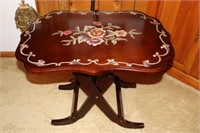 Powell Floral Decorated Tilt Top Table (folded