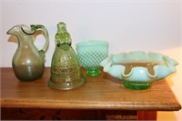 Green Glass Lot including Imperial Southern Lady