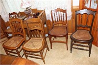 10 Cane Bottom Chairs