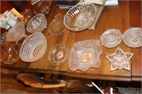 Clear Glass Lot including Candy Dish, Handled