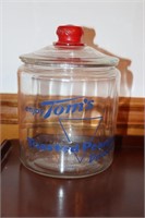 Enjoy Tom's Toasted Peanuts Delicious Glass Jar