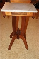 Victorian Marble Top Table 18 1/2" X 14 1/2"