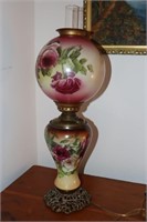 Gone with the Wind Floral Decorated Kerosene Lamp
