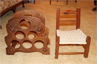 6 Bottle Wine Rack and a Child's Chair